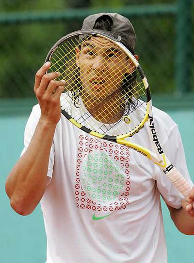 Rafa Nadal, en un entrenamiento en París.