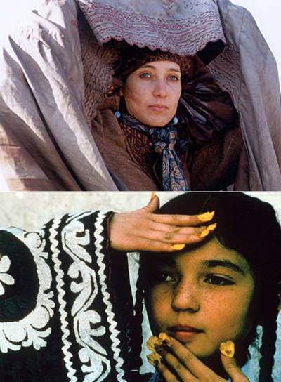 Arriba, una escena de  Kandahar . Debajo, una de  El silencio 