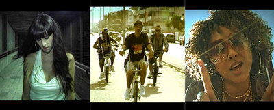 Distintos fotogramas de  videoclips  realizados recientemente y con pocos medios.