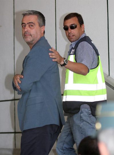 Barrientos, a su llegada a los juzgados tras ser detenido.