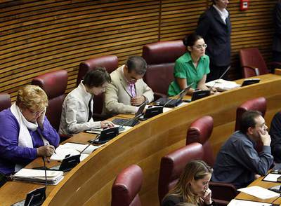 De izquierda a derecha y arriba Marcos, Albiol, Pañella y Mollà. Abajo, Torró y Morera.