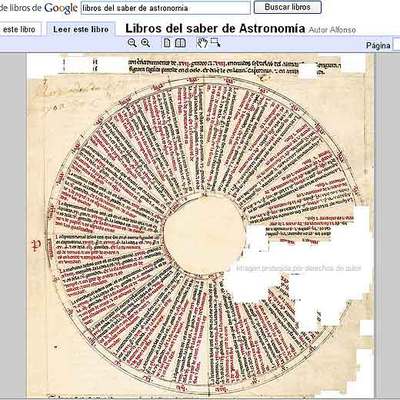 Página de los  Libros del saber de astronomía,  accesible en Internet.