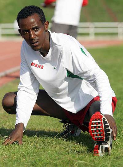 Alemayehu Bezabeh, durante un entrenamiento.