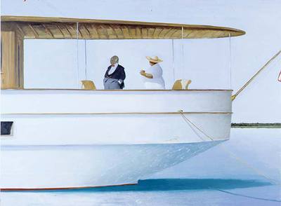 La pintura de Julio Larraz  Rehearsal for a conflict .