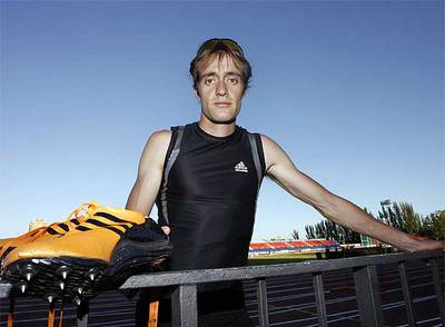 Ángel David Rodríguez, el viernes en la pista de Moratalaz, tras los entrenamientos para el Meeting de Madrid.