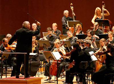 Un momento del concierto de Les Musiciens du Louvre, ayer en Santiago.