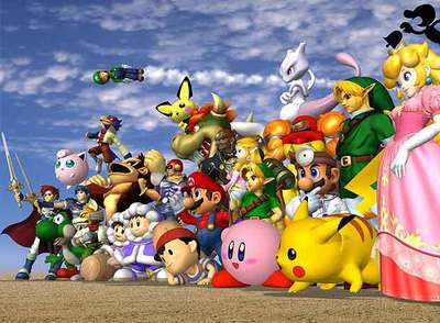 Los protagonistas de  Super smash bros. Brawl. 