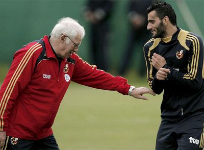 Luis y Güiza, en un entrenamiento de la selección española en la Eurocopa.