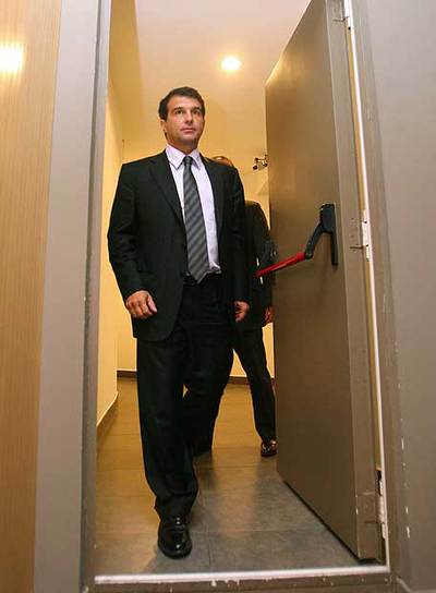 Laporta, tras su reunión con la junta directiva.