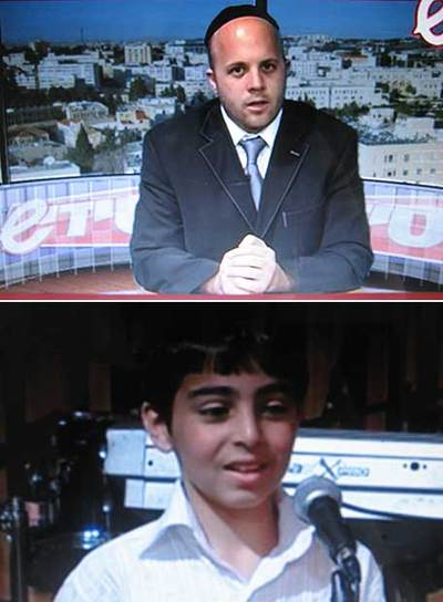 Arriba, presentador de  Hakol habaa;  abajo, un concursante.