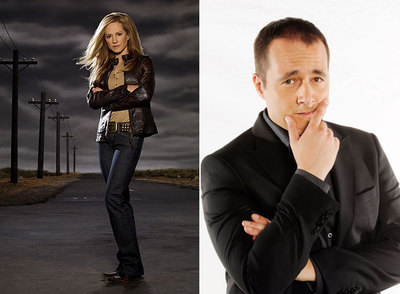 Holly Hunter (a la izquierda) protagoniza  Salvando a Grace,  la nueva serie de Cuatro.  A la derecha, Ricardo Castella, que conduce  El sacapuntas,  de Antena 3.