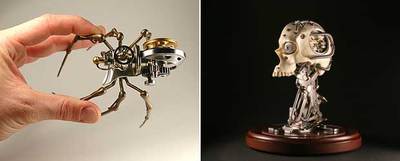 Christopher Conte emplea titanio y aluminio en creaciones artísticas que pueden llegar a venderse por cerca de 3.000 euros.