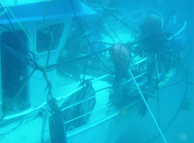 El   Nuevo Pepita Aurora,   en el fondo del mar.