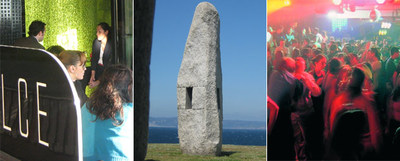 Tres paradas en A Coruña: el Dolce Café Lounge del paseo marítimo; los  Menhires de la paz,  en el polígono de las Adormideras, y noche de  tecno  en la discoteca Playa Club, en la playa de San Amaro.