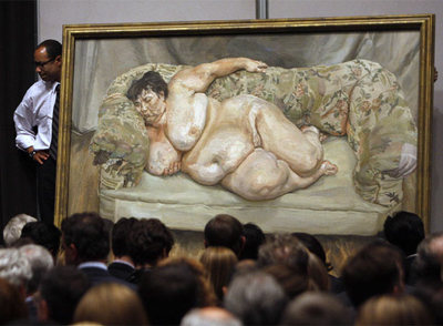 Imagen facilitada por la casa de subastas Christie's del cuadro 'Benefits Supervisor Sleeping' de Lucian Freud el pasado mes de mayo en Nueva York.