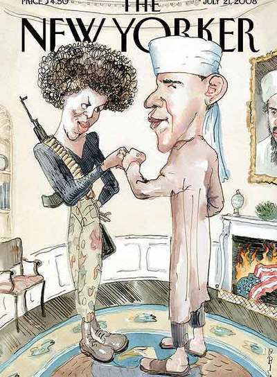 La portada de  The New Yorker  desató las críticas de Barack Obama, caricaturizado como Osama Bin Laden para provocar.