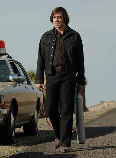 Javier Bardem, como Anton Chigurh en  No es país para viejos. 