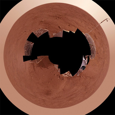 Vista alrededor de la nave  Phoenix Mars Lander .