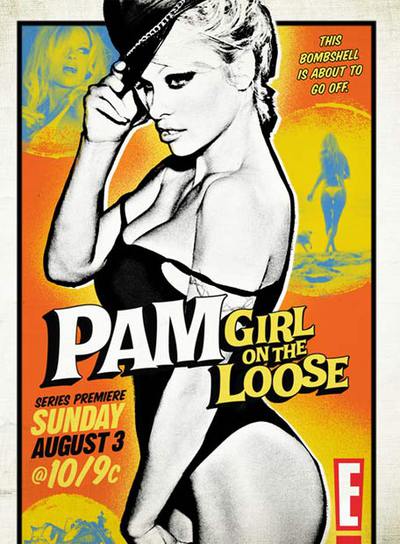 El cartel que anuncia  Girl on the Loose,  el  reality  de Pamela Anderson.