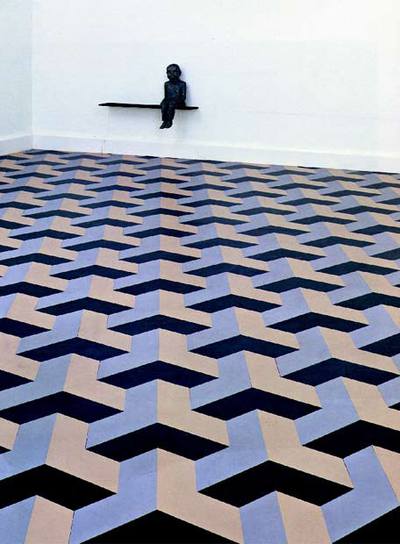  The Waste Land (La tierra baldía)  (1986), de Juan Muñoz. Bronce, acero y linóleo. Dimensiones variables. Colección Elayne y Marvin Mordes, Palm Beach, Florida.