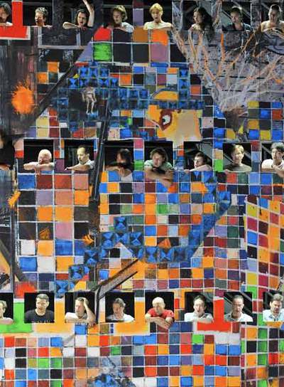 Un momento del ensayo general de  El castillo de Barba Azul  .  