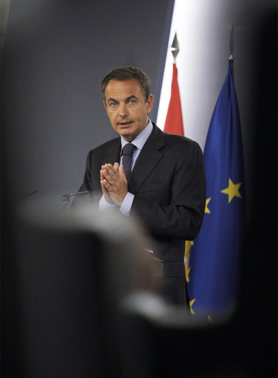 Zapatero durante su comparecencia en La Moncloa el pasado jueves.