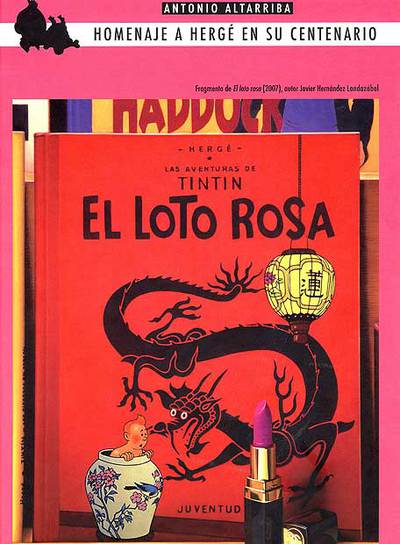 Portada del libro  Tintín y el loto rosa,  publicado por Edicions de Ponent.