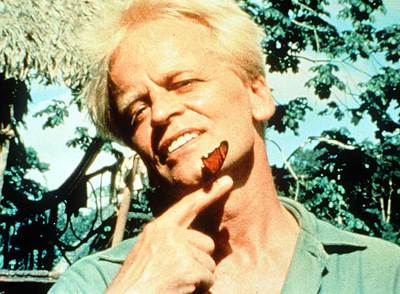 Klaus Kinski, durante el rodaje de  Fitzcarraldo .
