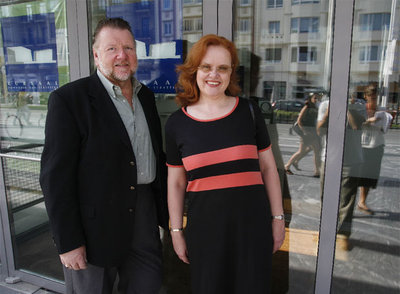 El tenor canadiense Ben Heppner y la   mezzo   alemana Petra Lang, ayer en San Sebastián.