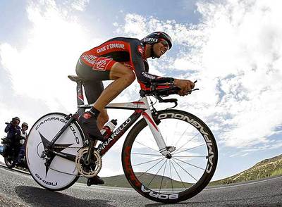 Alejandro Valverde, durante la disputa de la etapa de ayer.
