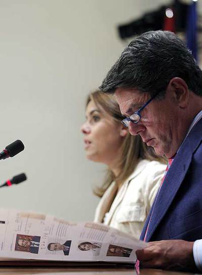 Sáenz de Santamaría y Trillo, ayer en el Congreso.