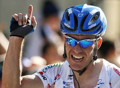 David García celebra su victoria.