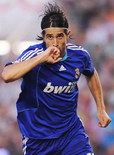 Rubén de la Red celebra el gol que hizo en Santander, el domingo.