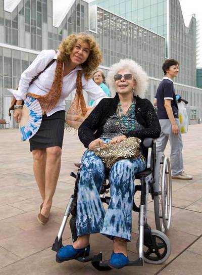 El pasado día 9 en su visita a la Expo de Zaragoza con su ex nuera Eugenia.