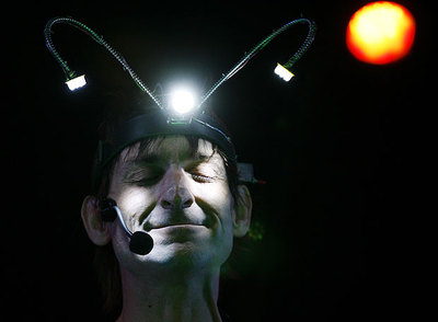 Albert Pla ensaya su espectáculo ayer por la tarde en el Círculo de Bellas Artes de Madrid.