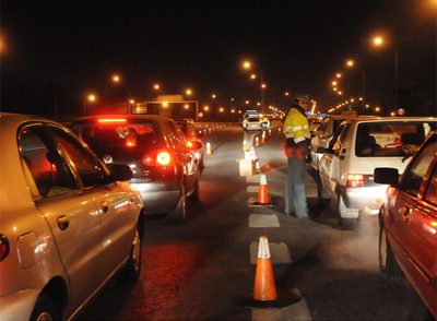 Control de la Guardia Civil en la autovía de Burgos.