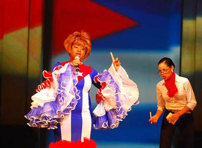 Anissa Gathers, en un ensayo de la obra  Celia, vida y música  en el Teatro Guimerá.