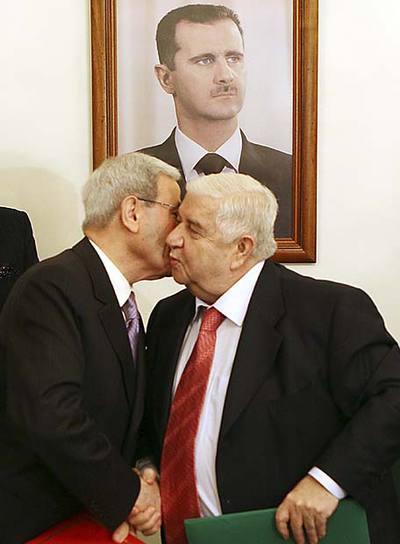 Walid Mualem (Siria), a la derecha, y Fawzi Saluj (Líbano).