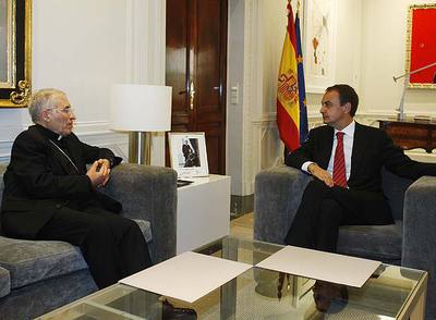 El cardenal Rouco, en su reunión con Rodríguez Zapatero el pasado 1 de agosto.