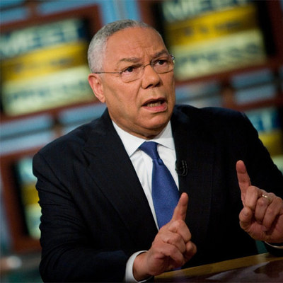 Colin Powell, durante la entrevista en el programa de la NBC  Meet the Press. 