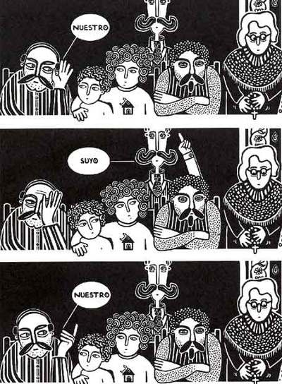 Dos viñetas del cómic  El juego de las golondrinas. 