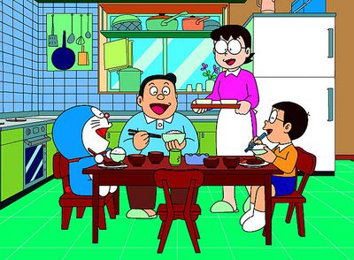 Dibujo de la serie  Doraemon,  que protagoniza la exposición principal del Salón del Manga.