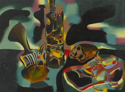  Naturaleza muerta con zapato viejo,  obra de Joan Miró de 1937, que forma parte de la exposición del MOMA.