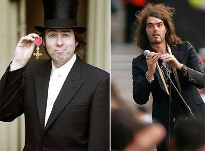 Jonathan Ross (izquierda) y Russell Brand, estrellas de la BBC.
