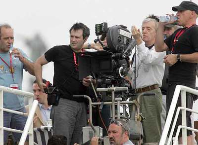 Woody Allen, en Barcelona durante el rodaje de  Vicky Cristina Barcelona.