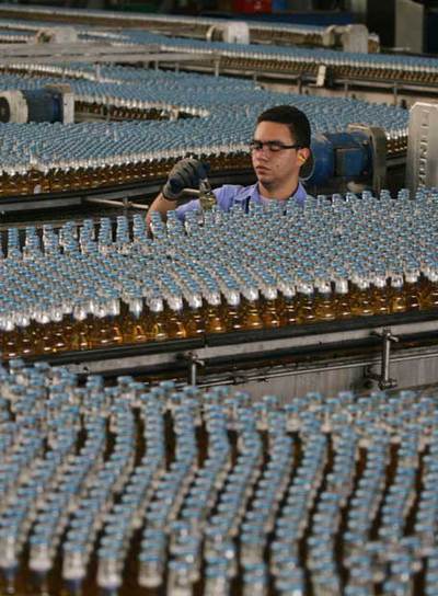Planta embotelladora de la cervecera Polar en San Joaquín.