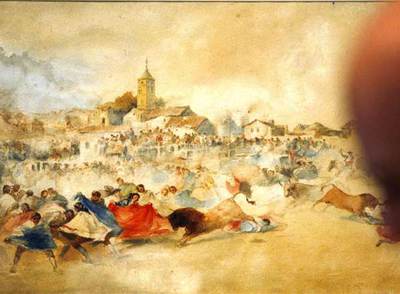  Capea en un pueblo  (1840), de Eugenio Lucas.