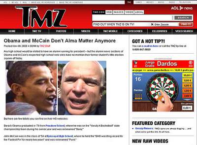 Página de la  web  TMZ.