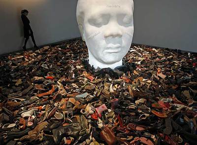  Entre sueños,  obra de Jaume Plensa presente en el  stand  de EL PAÍS durante la última edición de Arco.