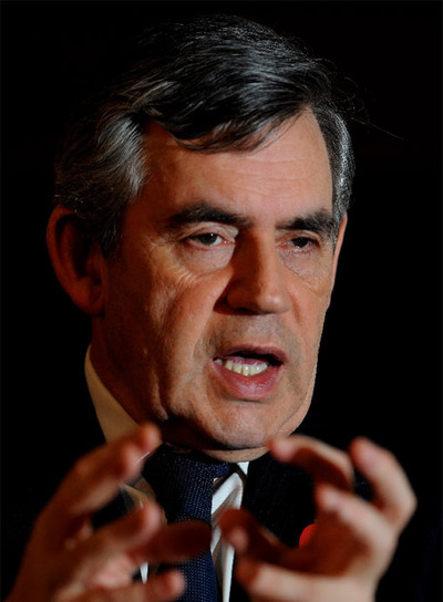 Gordon Brown, en una conferencia de prensa ayer en Londres.